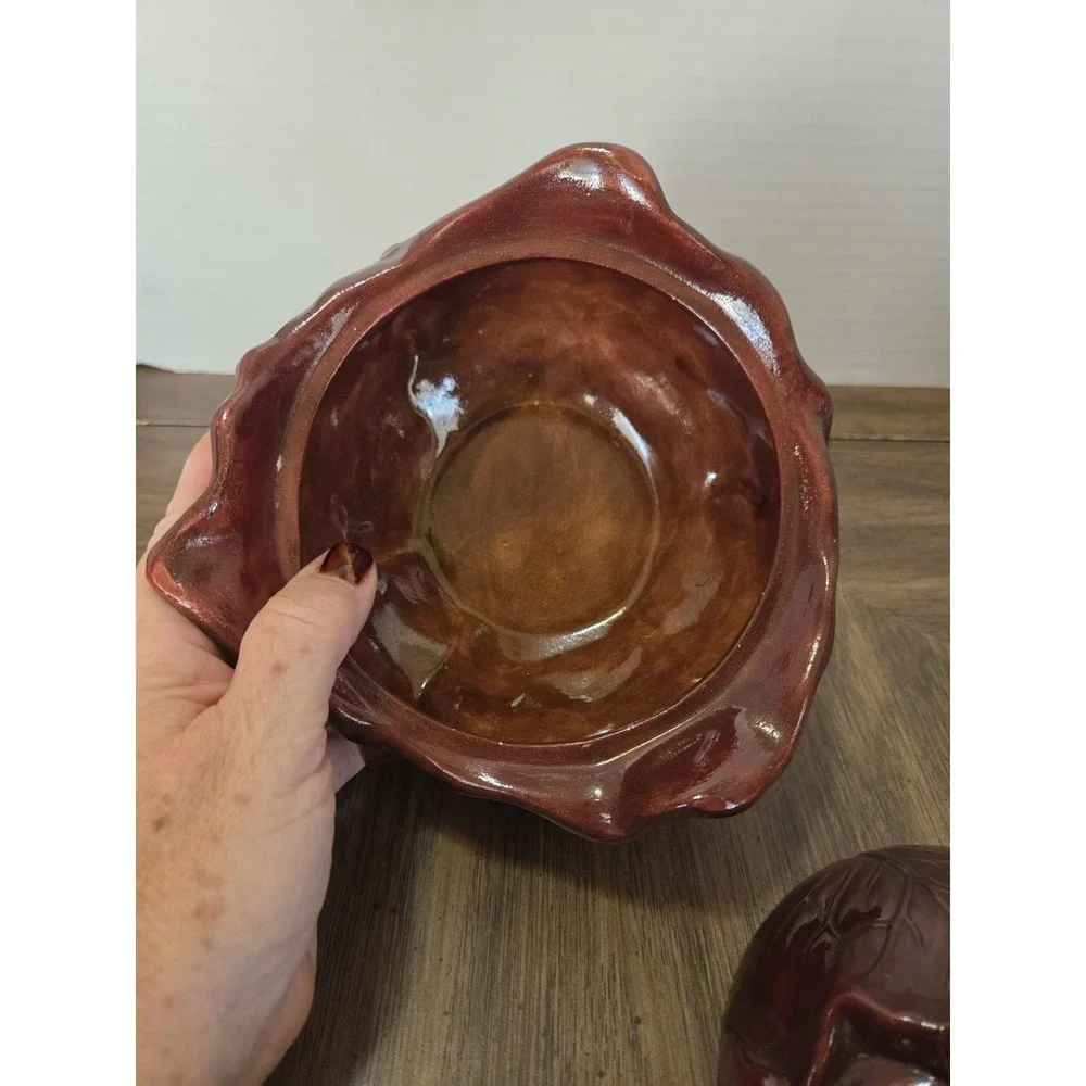 Purple Cabbage Dish, Holland Ceramic Vintage, Farmhouse Cottagecore MCM